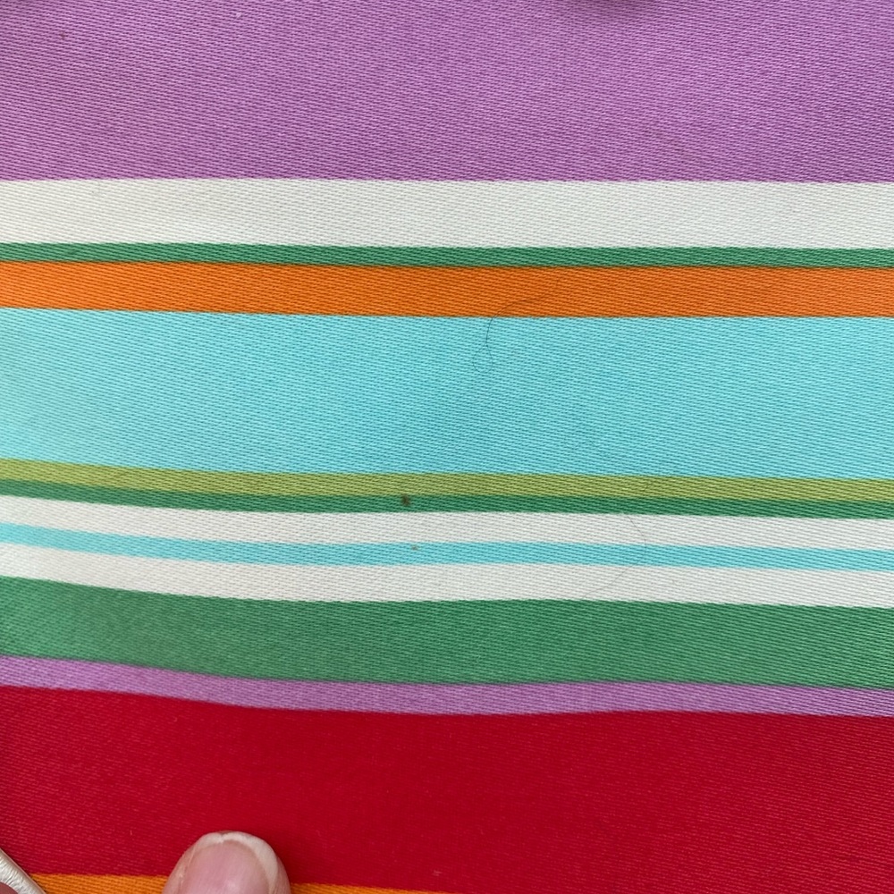 Coach RARE Vintage Hampton Multicolor Striped Bag w White Leather Details - Picture 6 of 15